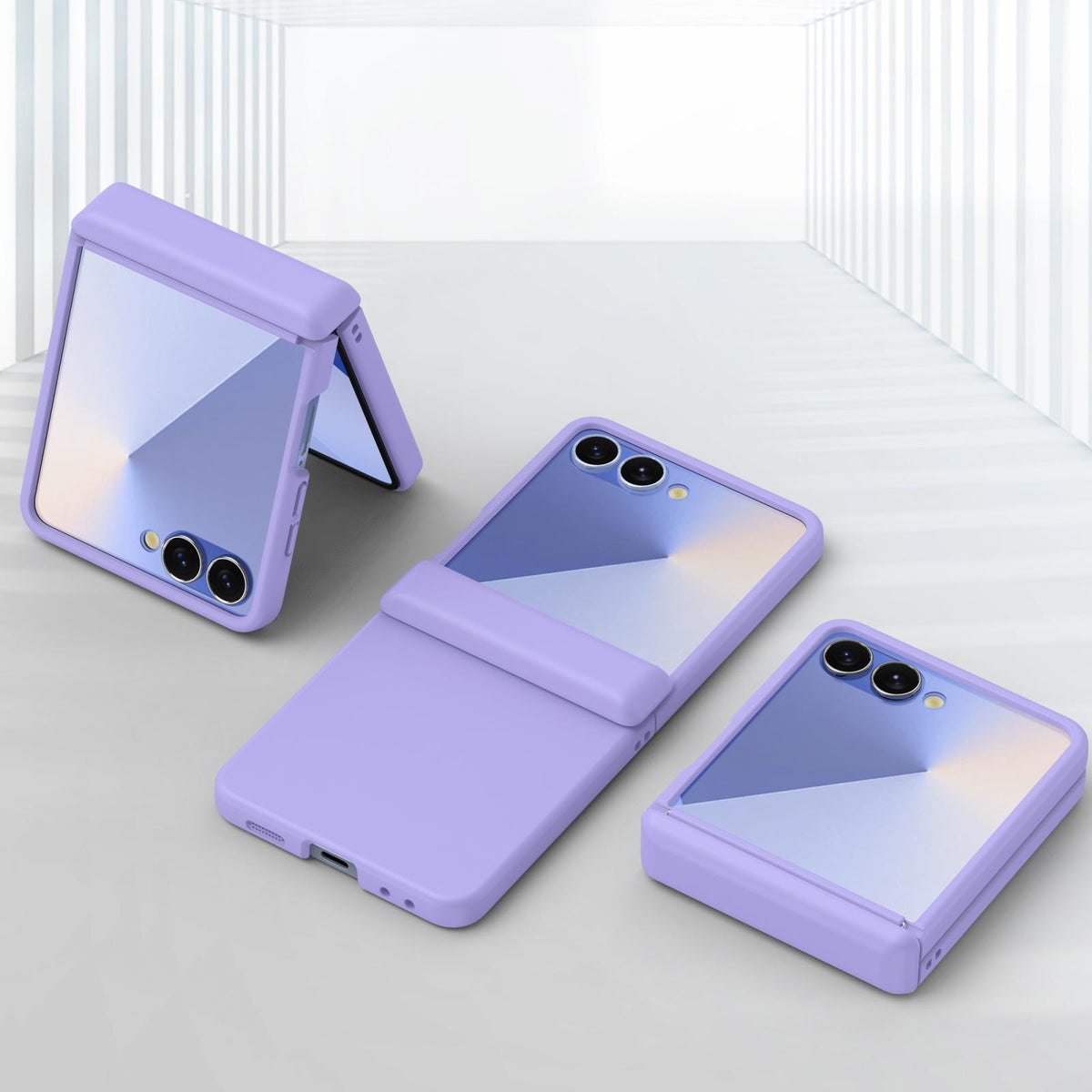 For Galaxy Z Flip8 5G Skin Feel PC Hinge Phone Case - Purple - EDA009928901E