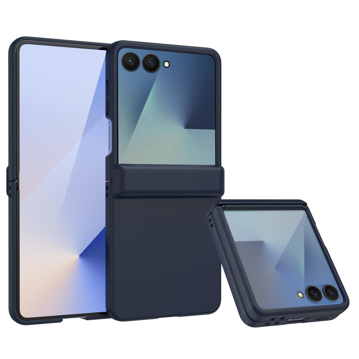 For Galaxy Z Flip7 5G Skin Feel PC Hinge Phone Case - Dark Blue - EDA009928902B