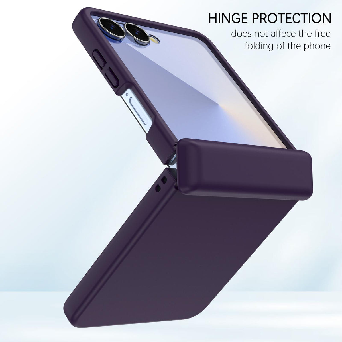 For Galaxy Z Flip7 5G Skin Feel PC Hinge Phone Case - Dark Purple - EDA009928902C