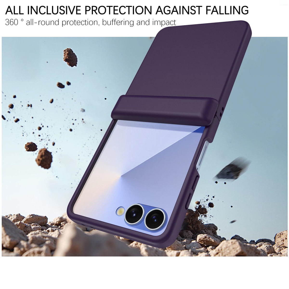 For Galaxy Z Flip7 5G Skin Feel PC Hinge Phone Case - Dark Purple - EDA009928902C