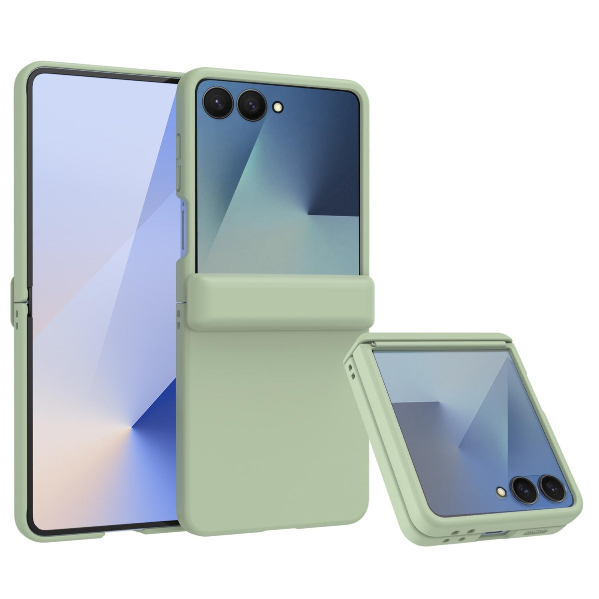 For Galaxy Z Flip7 5G Skin Feel PC Hinge Phone Case - Light Green - EDA009928902D