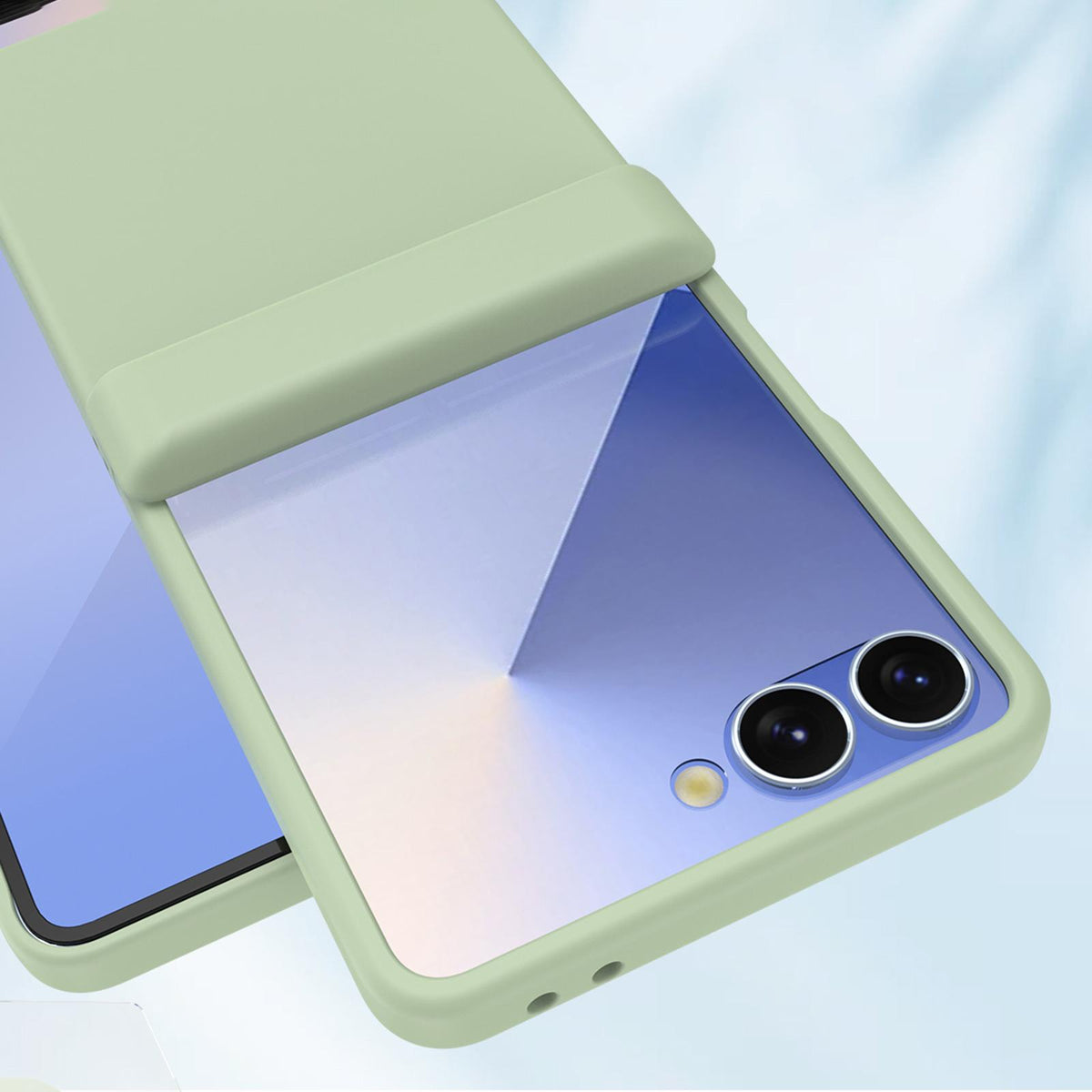 For Galaxy Z Flip7 5G Skin Feel PC Hinge Phone Case - Light Green - EDA009928902D