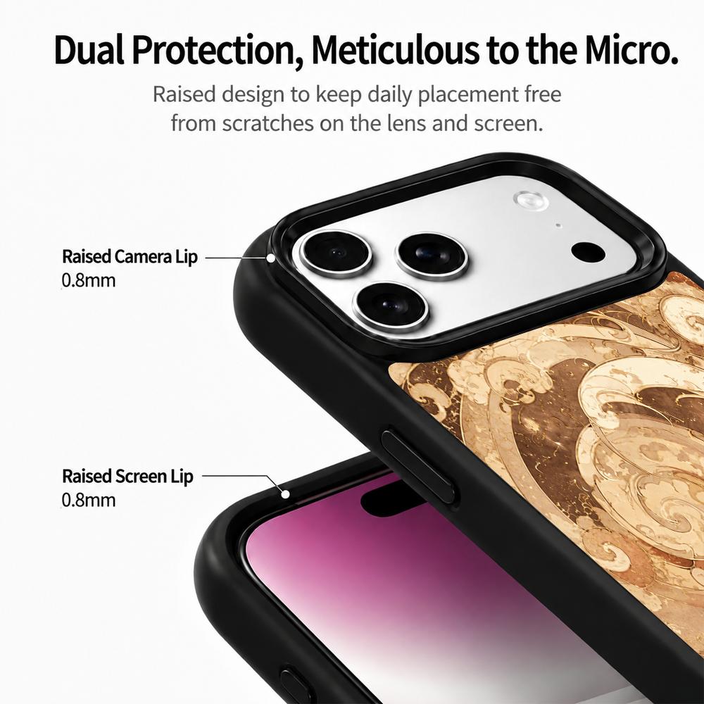 For iPhone 17 Pro Max Earth Series PC Silicone Magnetic Phone Case - Earth Wave Pattern - EDA009929901A