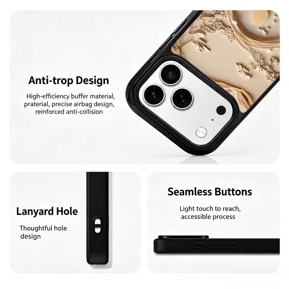 For iPhone 17 Pro Max Earth Series PC Silicone Magnetic Phone Case - Earthy Mountain Realm - EDA009929901B