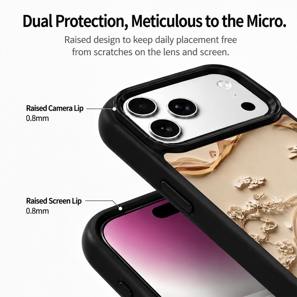 For iPhone 17 Pro Max Earth Series PC Silicone Magnetic Phone Case - Earthy Mountain Realm - EDA009929901B