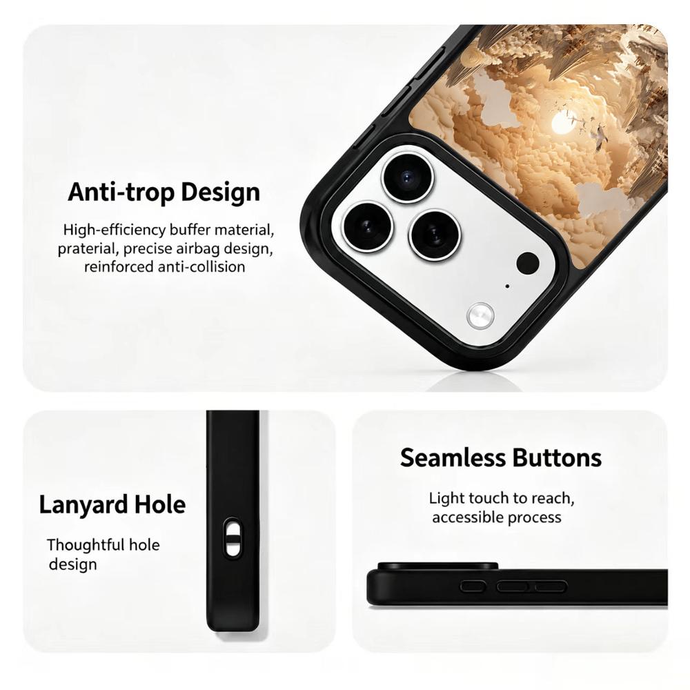 For iPhone 17 Pro Max Earth Series PC Silicone Magnetic Phone Case - Earthy Fairy River - EDA009929901C