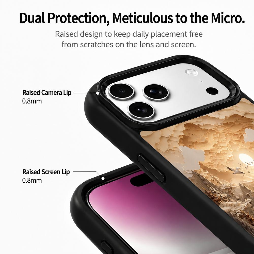 For iPhone 17 Pro Max Earth Series PC Silicone Magnetic Phone Case - Earthy Fairy River - EDA009929901C