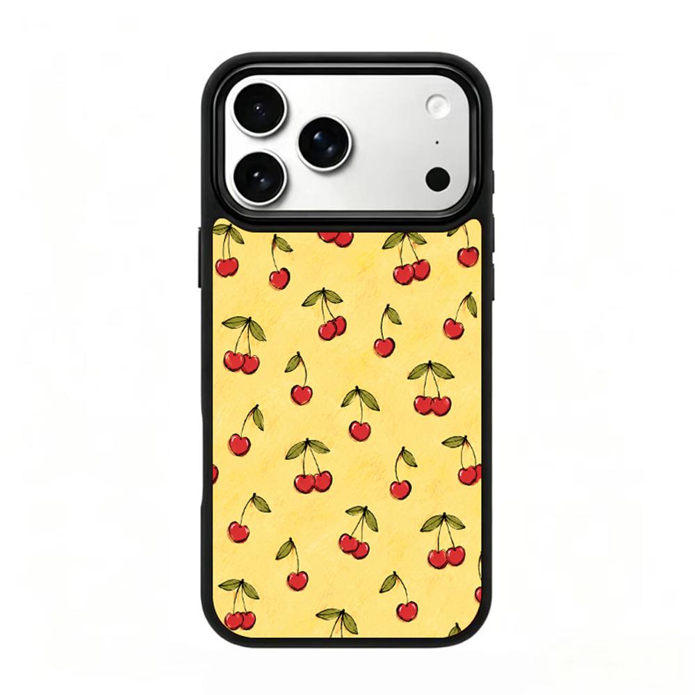 For iPhone 17 Pro Max Earth Series PC Silicone Magnetic Phone Case - Earth Cherry Blossom - EDA009929901E