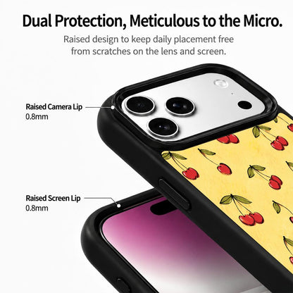 For iPhone 17 Pro Max Earth Series PC Silicone Magnetic Phone Case - Earth Cherry Blossom - EDA009929901E