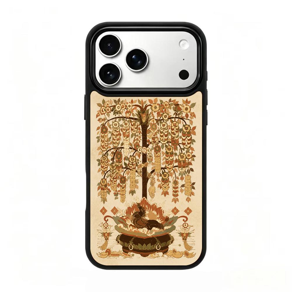 For iPhone 17 Pro Max Earth Series PC Silicone Magnetic Phone Case - Earthy Money Tree - EDA009929901H