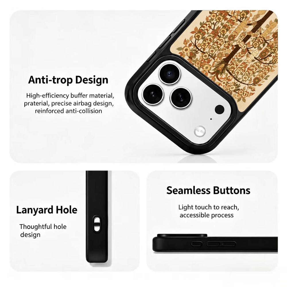 For iPhone 17 Pro Max Earth Series PC Silicone Magnetic Phone Case - Earthy Money Tree - EDA009929901H