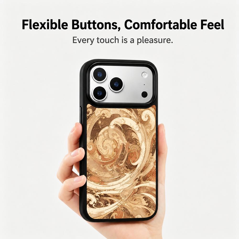 For iPhone 17 Pro Earth Series PC Silicone Magnetic Phone Case - Earth Wave Pattern - EDA009929902A