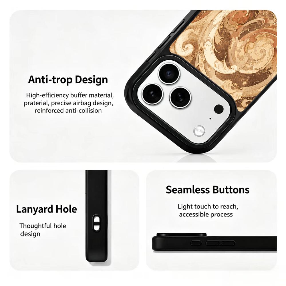 For iPhone 17 Pro Earth Series PC Silicone Magnetic Phone Case - Earth Wave Pattern - EDA009929902A