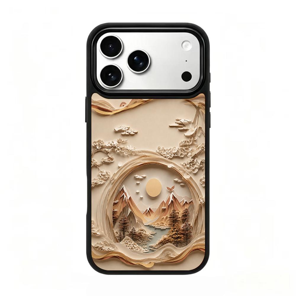 For iPhone 17 Pro Earth Series PC Silicone Magnetic Phone Case - Earthy Mountain Realm - EDA009929902B