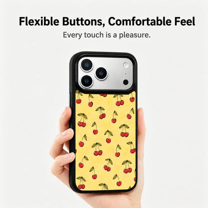 For iPhone 17 Pro Earth Series PC Silicone Magnetic Phone Case - Earth Cherry Blossom - EDA009929902E