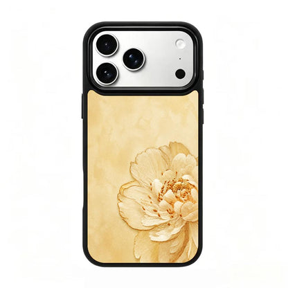For iPhone 17 Pro Earth Series PC Silicone Magnetic Phone Case - Earthy Peony - EDA009929902F