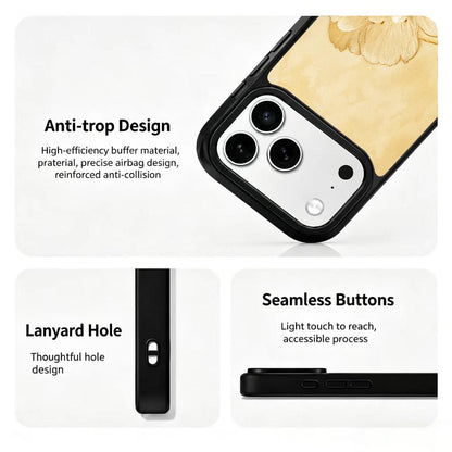 For iPhone 17 Pro Earth Series PC Silicone Magnetic Phone Case - Earthy Peony - EDA009929902F