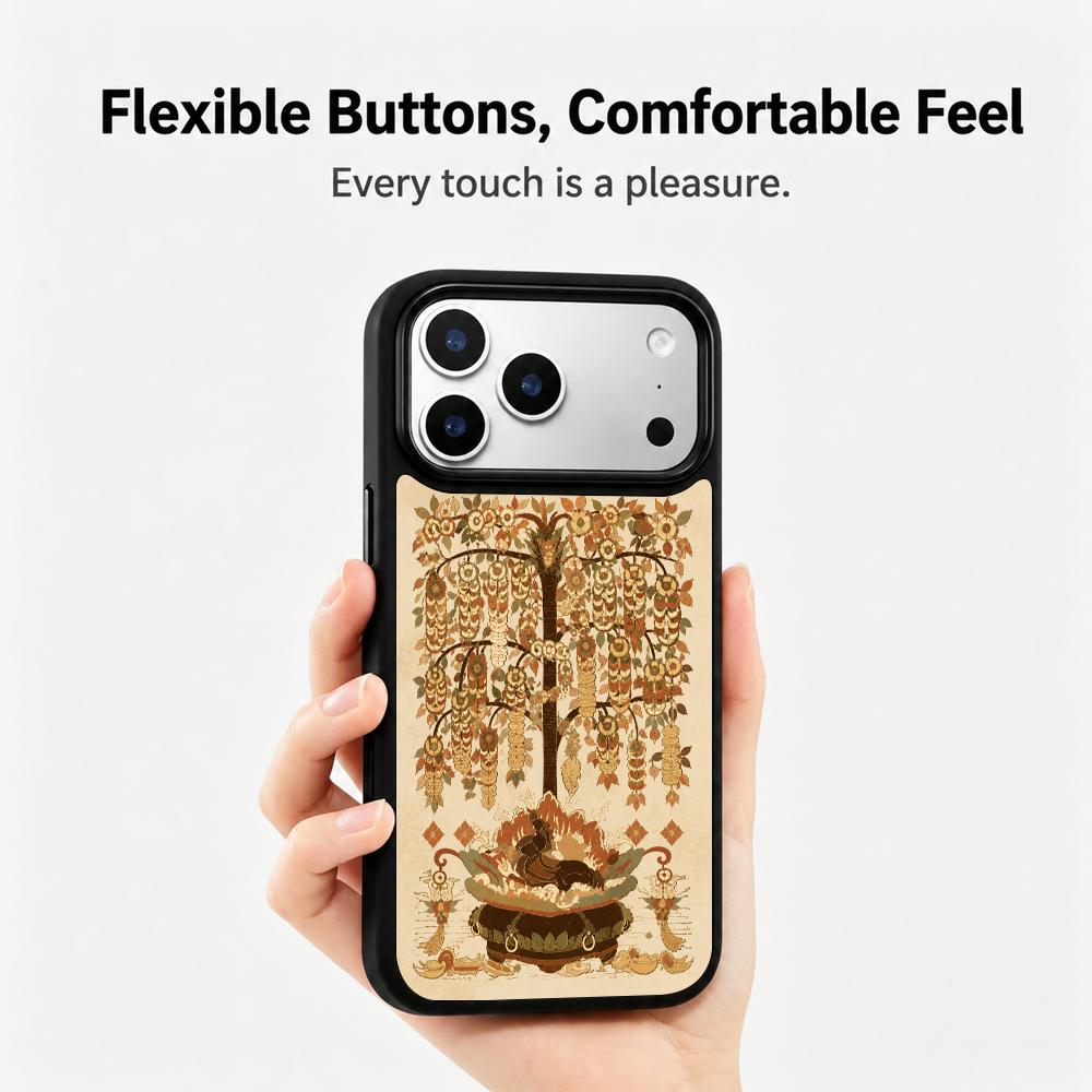 For iPhone 17 Pro Earth Series PC Silicone Magnetic Phone Case - Earthy Money Tree - EDA009929902H