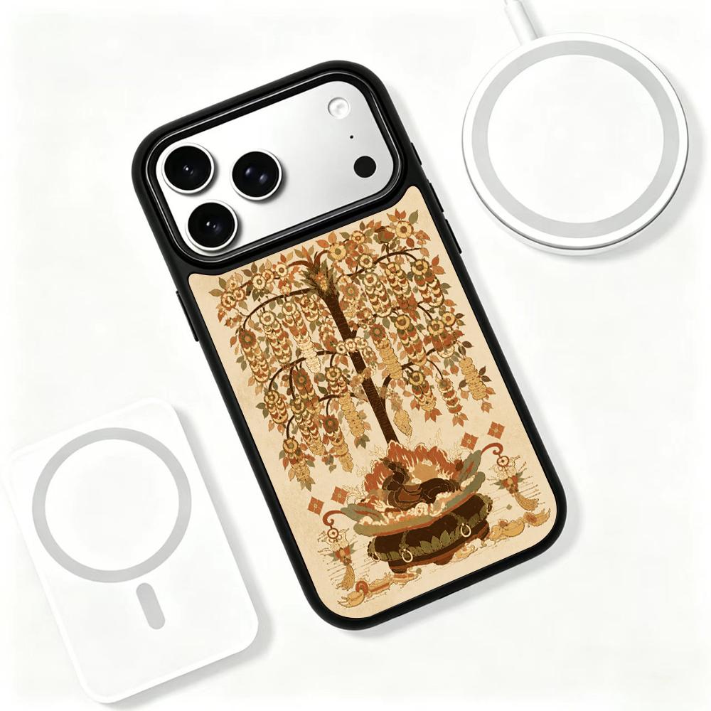 For iPhone 17 Pro Earth Series PC Silicone Magnetic Phone Case - Earthy Money Tree - EDA009929902H