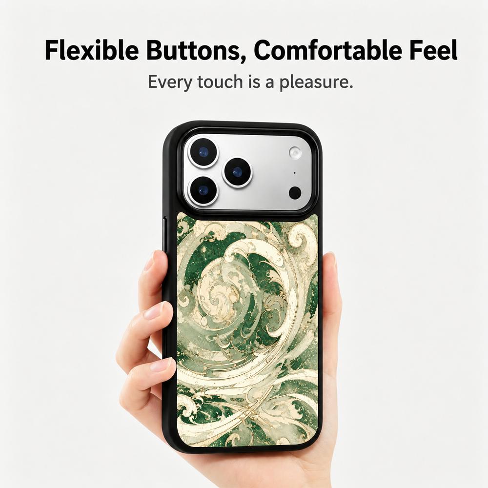 For iPhone 17 Pro Max Wood Series PC Silicone Magnetic Phone Case - Wood Wave Pattern - EDA009930701A