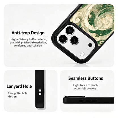 For iPhone 17 Pro Max Wood Series PC Silicone Magnetic Phone Case - Wood Wave Pattern - EDA009930701A