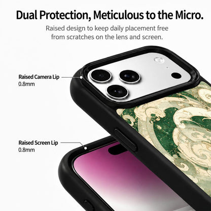 For iPhone 17 Pro Max Wood Series PC Silicone Magnetic Phone Case - Wood Wave Pattern - EDA009930701A