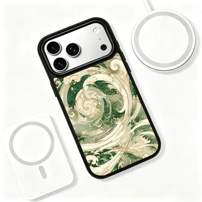 For iPhone 17 Pro Max Wood Series PC Silicone Magnetic Phone Case - Wood Wave Pattern - EDA009930701A