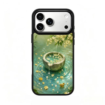 For iPhone 17 Pro Max Wood Series PC Silicone Magnetic Phone Case - Timber Treasure Hoard - EDA009930701D