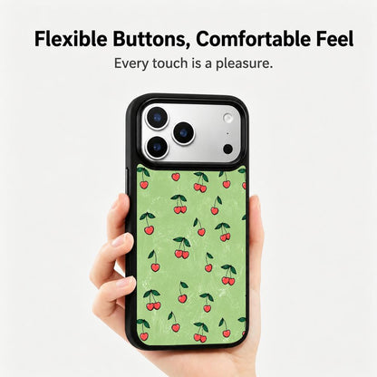 For iPhone 17 Pro Max Wood Series PC Silicone Magnetic Phone Case - Wood Sakura Silk Tulle - EDA009930701E
