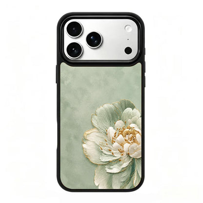 For iPhone 17 Pro Max Wood Series PC Silicone Magnetic Phone Case - Wood Peony - EDA009930701F