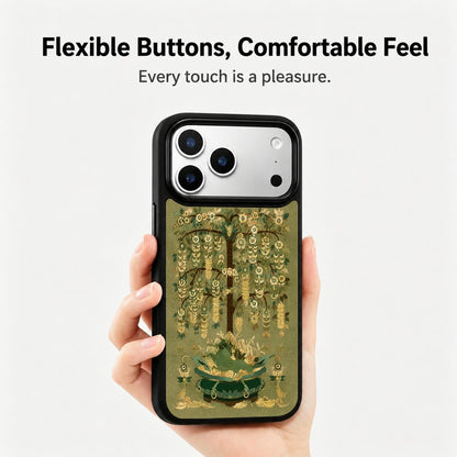 For iPhone 17 Pro Max Wood Series PC Silicone Magnetic Phone Case - Timber Money Tree - EDA009930701H