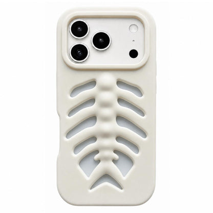 For iPhone 18 Pro Max / 17 Pro Max Fishbone Silicone Phone Case - White - EDA009930819A