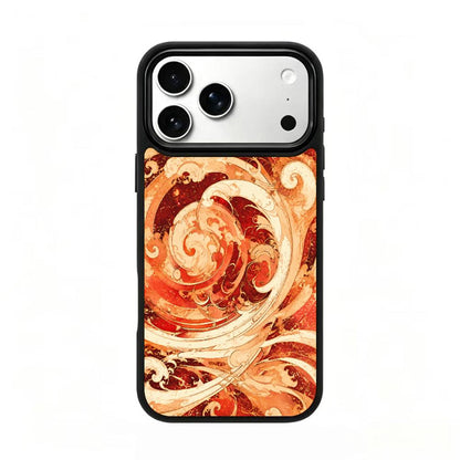 For iPhone 17 Pro Max Fire Series PC Silicone Magnetic Phone Case - Fire Wave Pattern - EDA009931201A