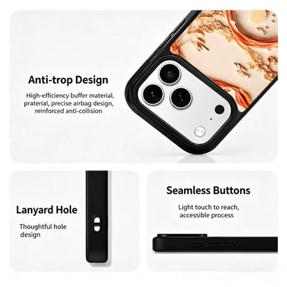 For iPhone 17 Pro Max Fire Series PC Silicone Magnetic Phone Case - Volcanic Mountain Realm - EDA009931201B