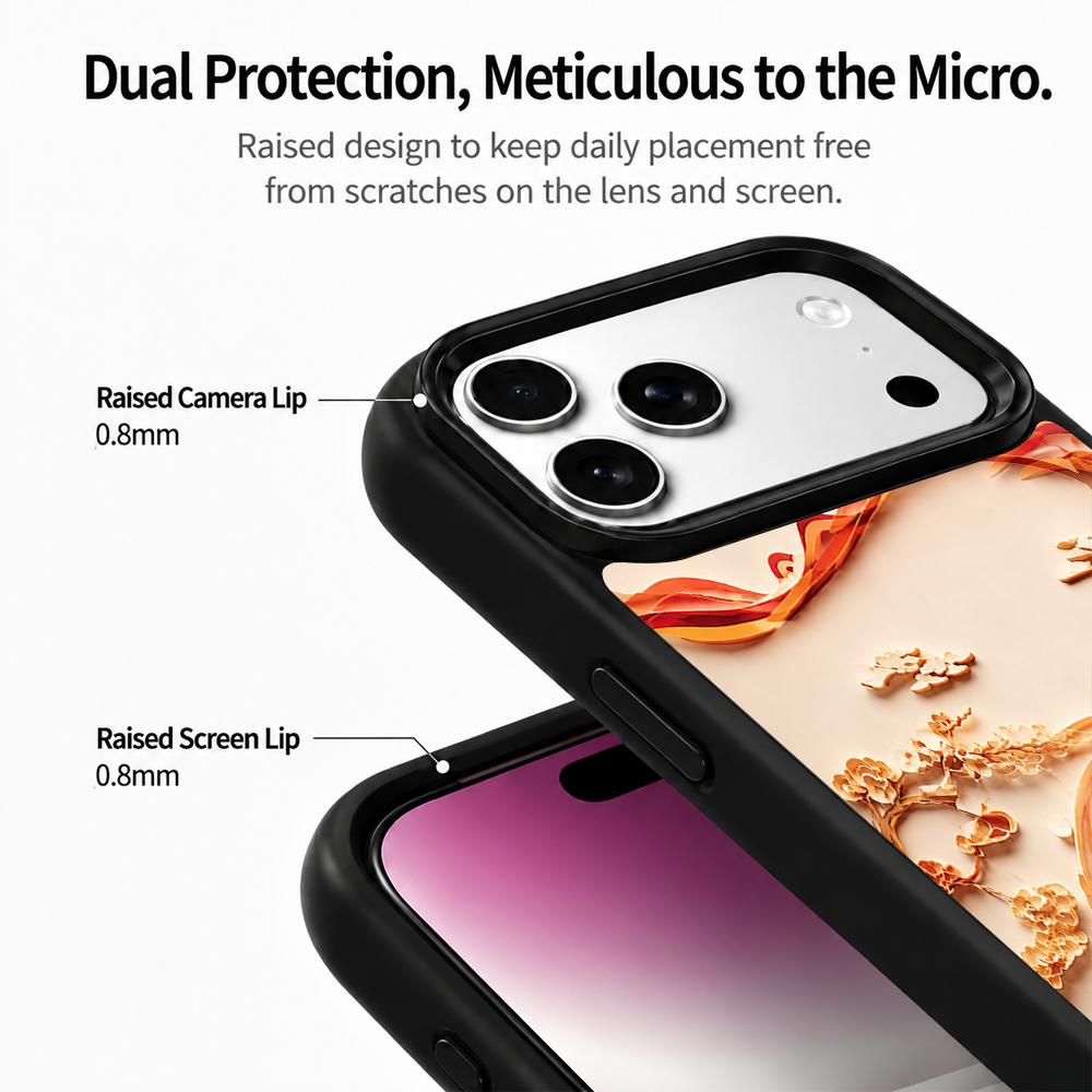 For iPhone 17 Pro Max Fire Series PC Silicone Magnetic Phone Case - Volcanic Mountain Realm - EDA009931201B