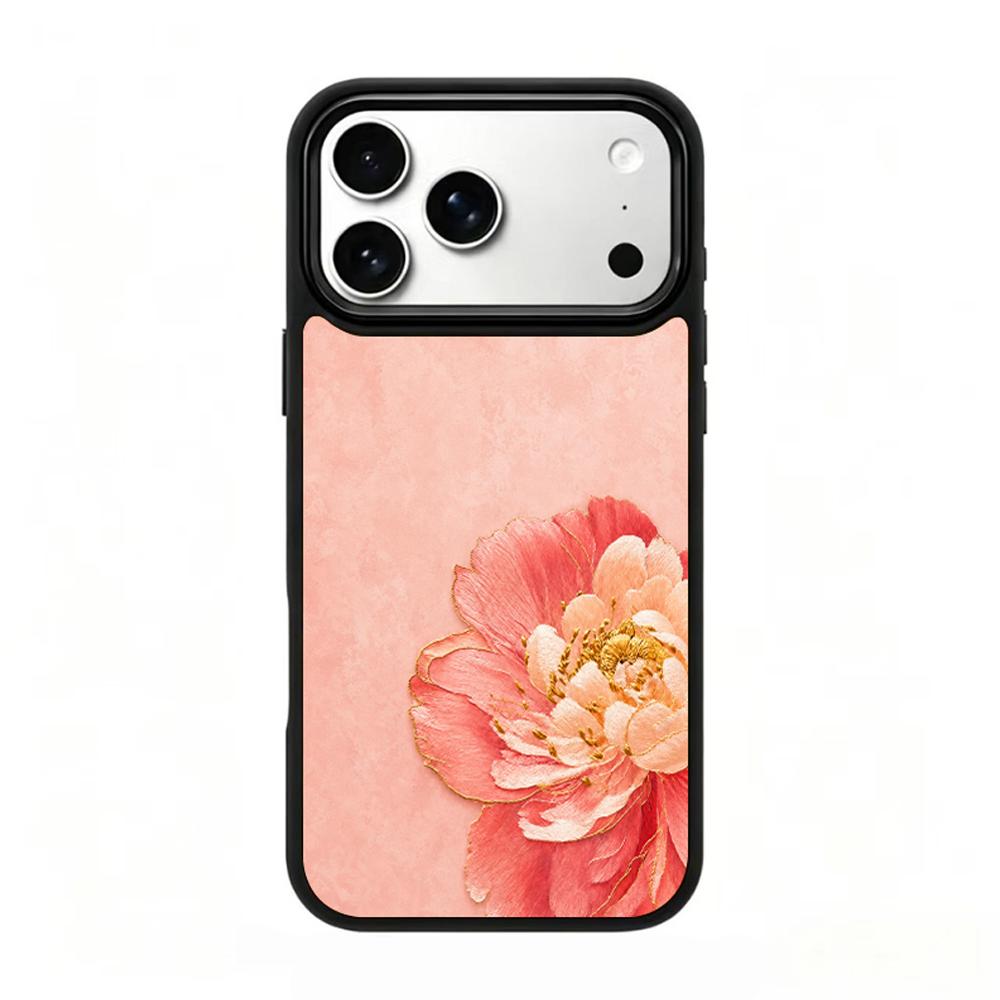 For iPhone 17 Pro Max Fire Series PC Silicone Magnetic Phone Case - Fire Peony - EDA009931201F