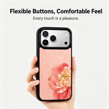 For iPhone 17 Pro Max Fire Series PC Silicone Magnetic Phone Case - Fire Peony - EDA009931201F