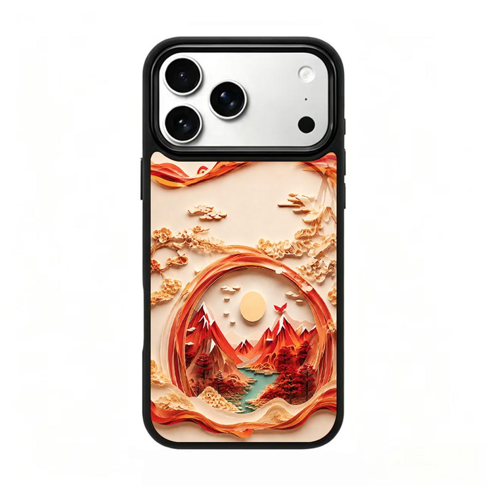 For iPhone 17 Pro Fire Series PC Silicone Magnetic Phone Case - Volcanic Mountain Realm - EDA009931202B