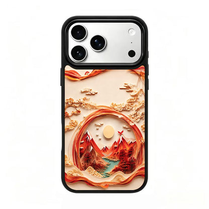 For iPhone 17 Pro Fire Series PC Silicone Magnetic Phone Case - Volcanic Mountain Realm - EDA009931202B