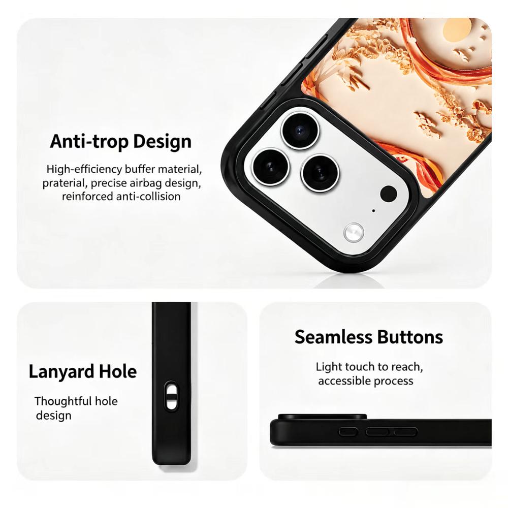 For iPhone 17 Pro Fire Series PC Silicone Magnetic Phone Case - Volcanic Mountain Realm - EDA009931202B