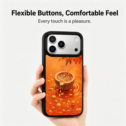 For iPhone 17 Pro Fire Series PC Silicone Magnetic Phone Case - Fiery Treasure Hoard - EDA009931202D