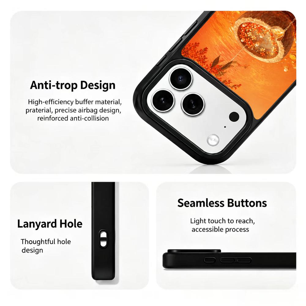 For iPhone 17 Pro Fire Series PC Silicone Magnetic Phone Case - Fiery Treasure Hoard - EDA009931202D