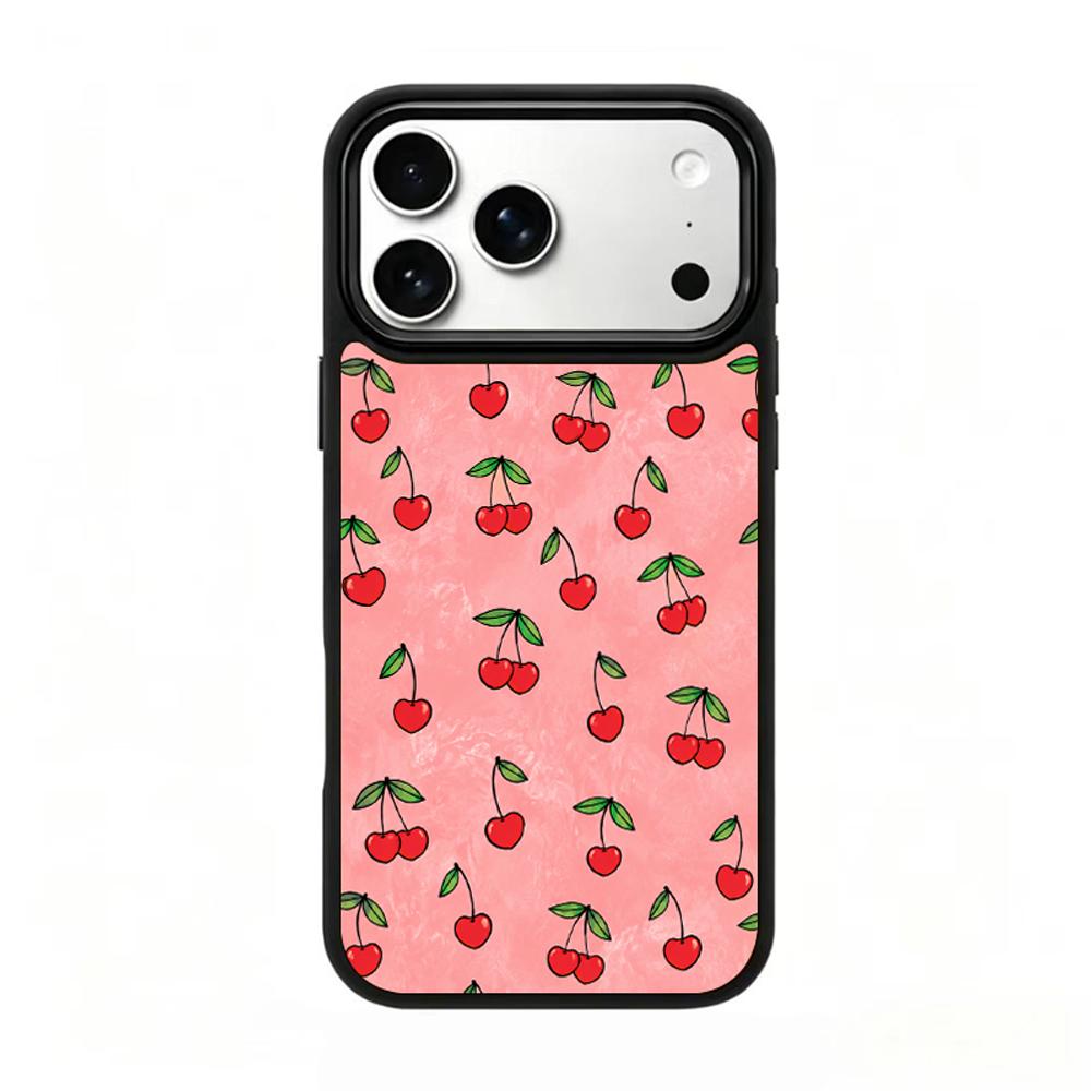 For iPhone 17 Pro Fire Series PC Silicone Magnetic Phone Case - Fire Cherry Blossom - EDA009931202E