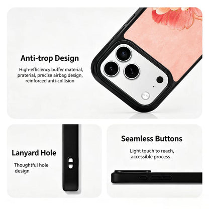 For iPhone 17 Pro Fire Series PC Silicone Magnetic Phone Case - Fire Peony - EDA009931202F