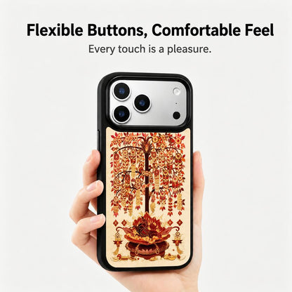 For iPhone 17 Pro Fire Series PC Silicone Magnetic Phone Case - Fiery Money Tree - EDA009931202H