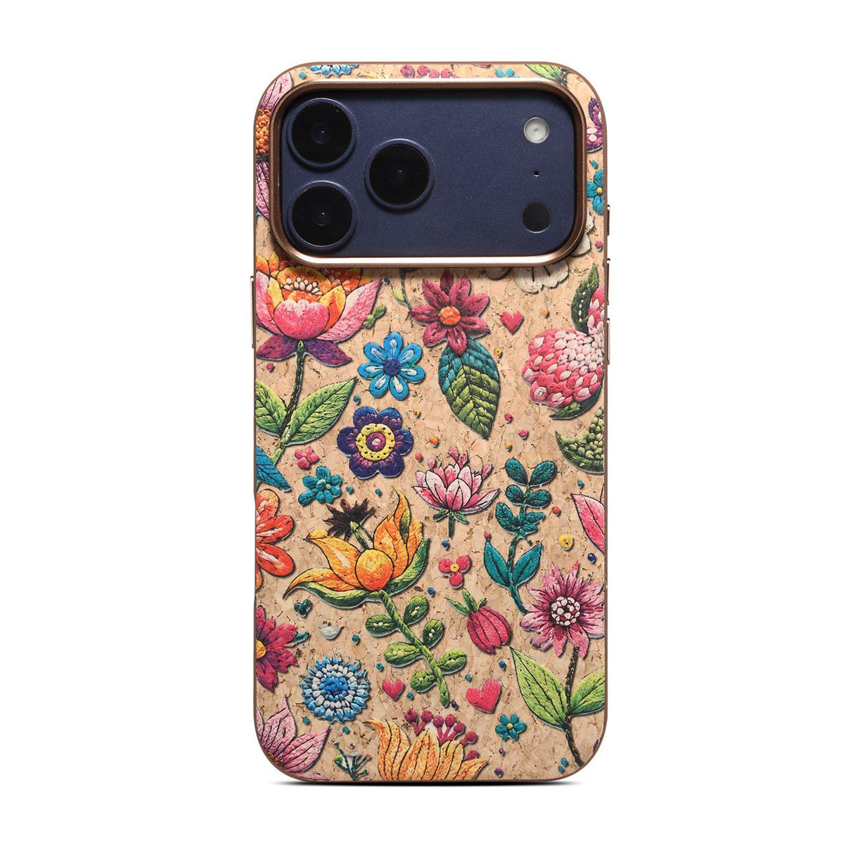 For iPhone 18 Pro Denior Vintage Boho Embroidery Style Magnetic Protective Phone Case - Pink - EDA009933008B