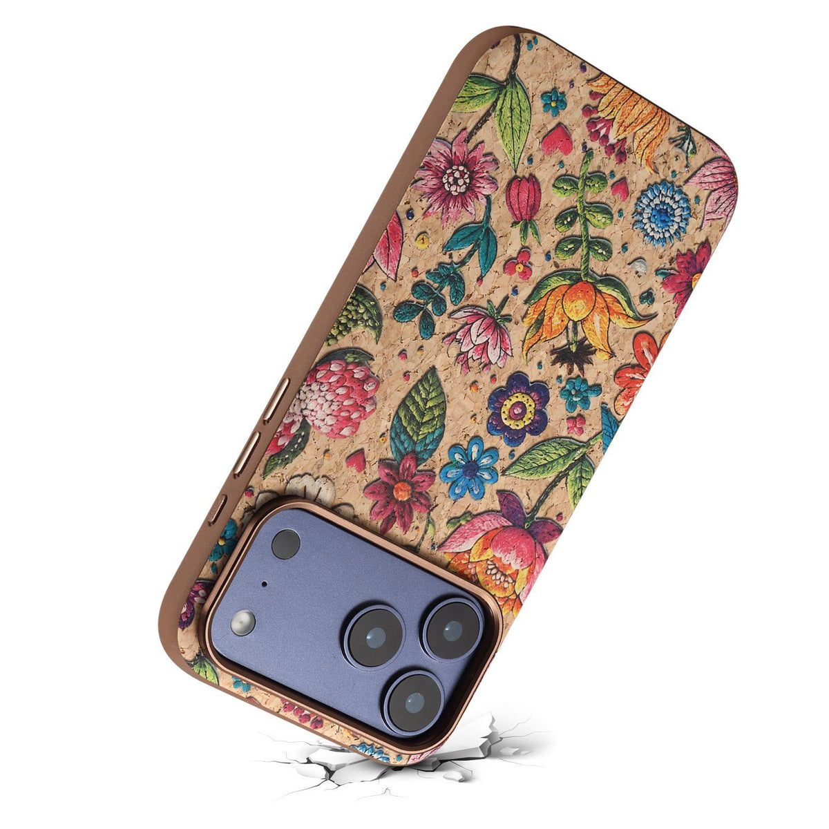 For iPhone 18 Pro Denior Vintage Boho Embroidery Style Magnetic Protective Phone Case - Pink - EDA009933008B