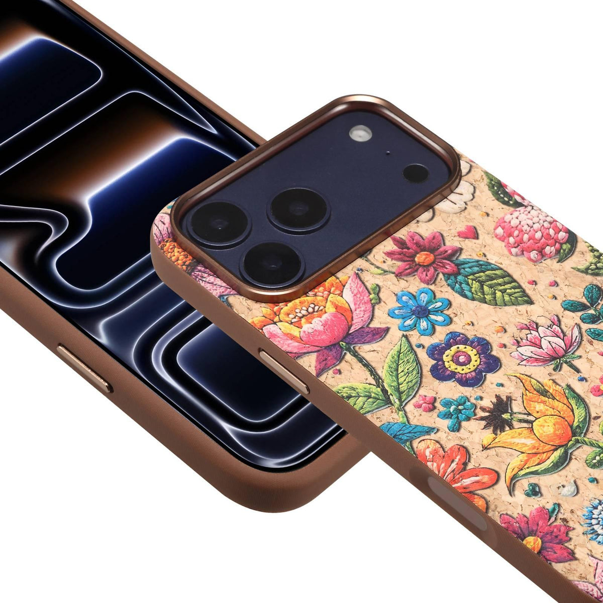 For iPhone 18 Pro Denior Vintage Boho Embroidery Style Magnetic Protective Phone Case - Pink - EDA009933008B