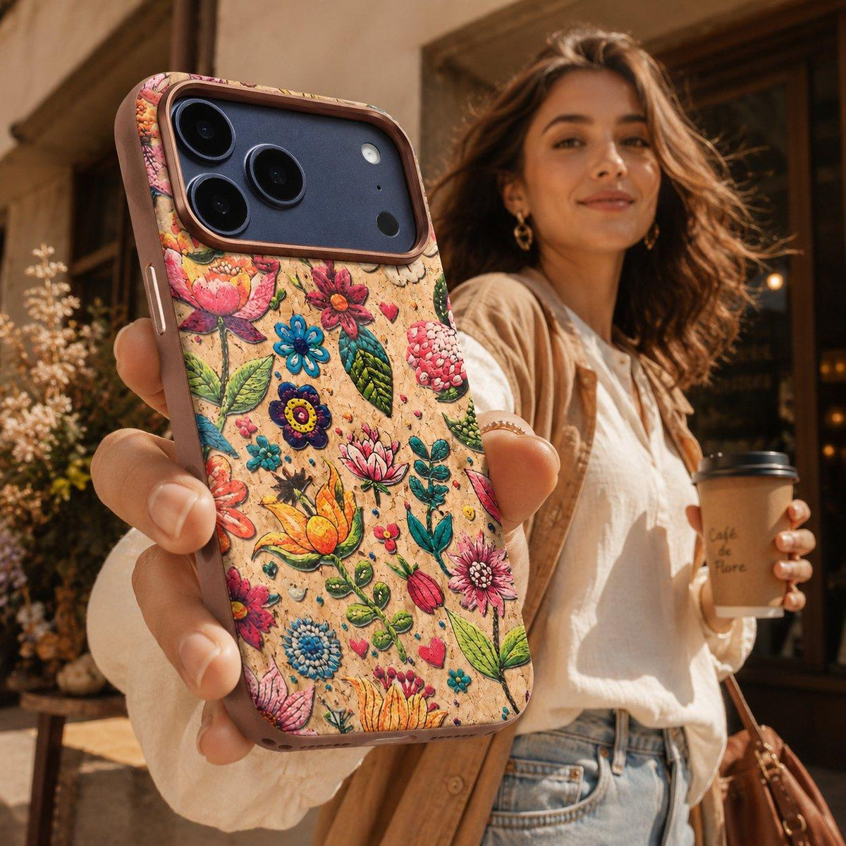For iPhone 18 Pro Denior Vintage Boho Embroidery Style Magnetic Protective Phone Case - Pink - EDA009933008B