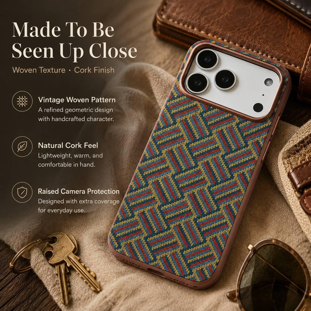 For iPhone 18 Pro Denior Vintage Boho Embroidery Style Magnetic Protective Phone Case - Green - EDA009933008D